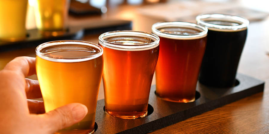 Tasting beer at the Hochfelden Brewery